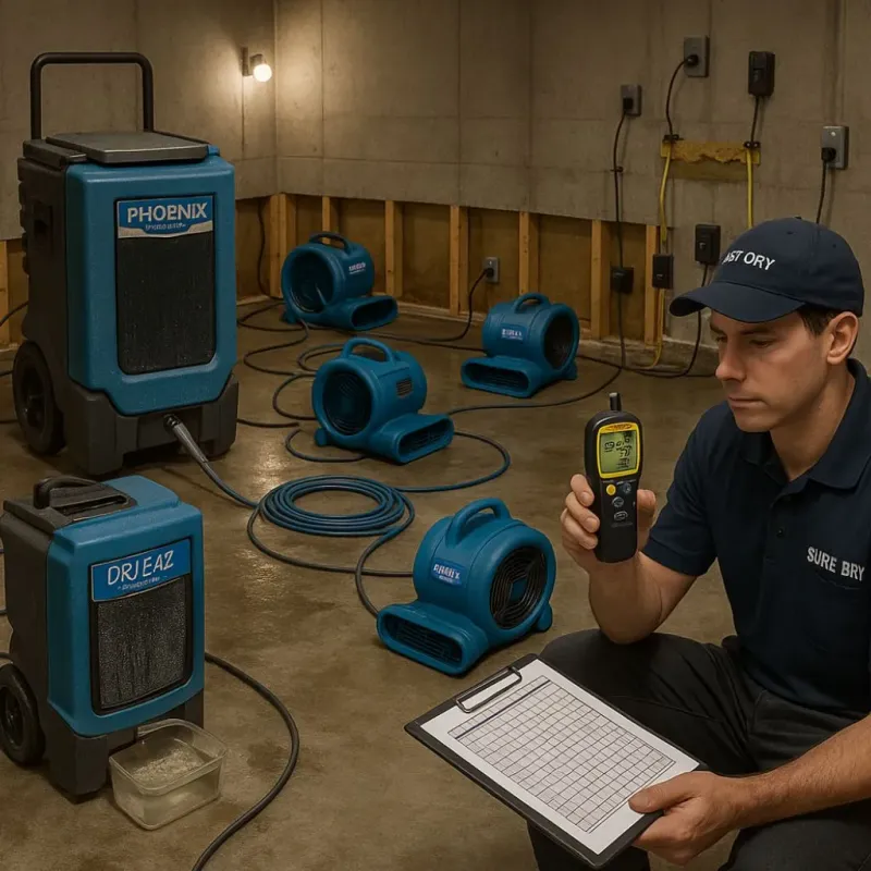 Structural Drying and Dehumidification process in Varnville, SC